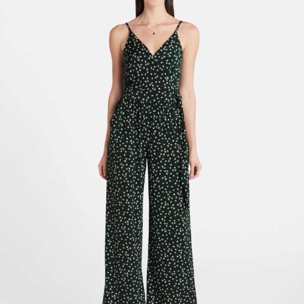 Emerald green jumpsuit size Large boutique brand